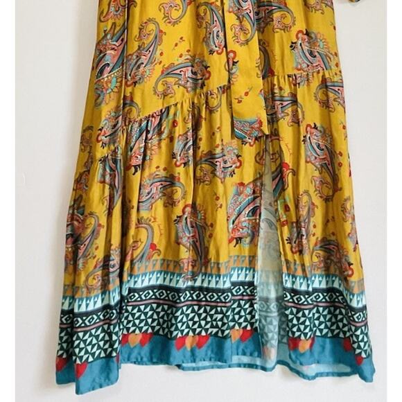 Emily Lovelock by Anthropologie Fiona Midi Dress in Gold Size Small - Picture 5 of 7